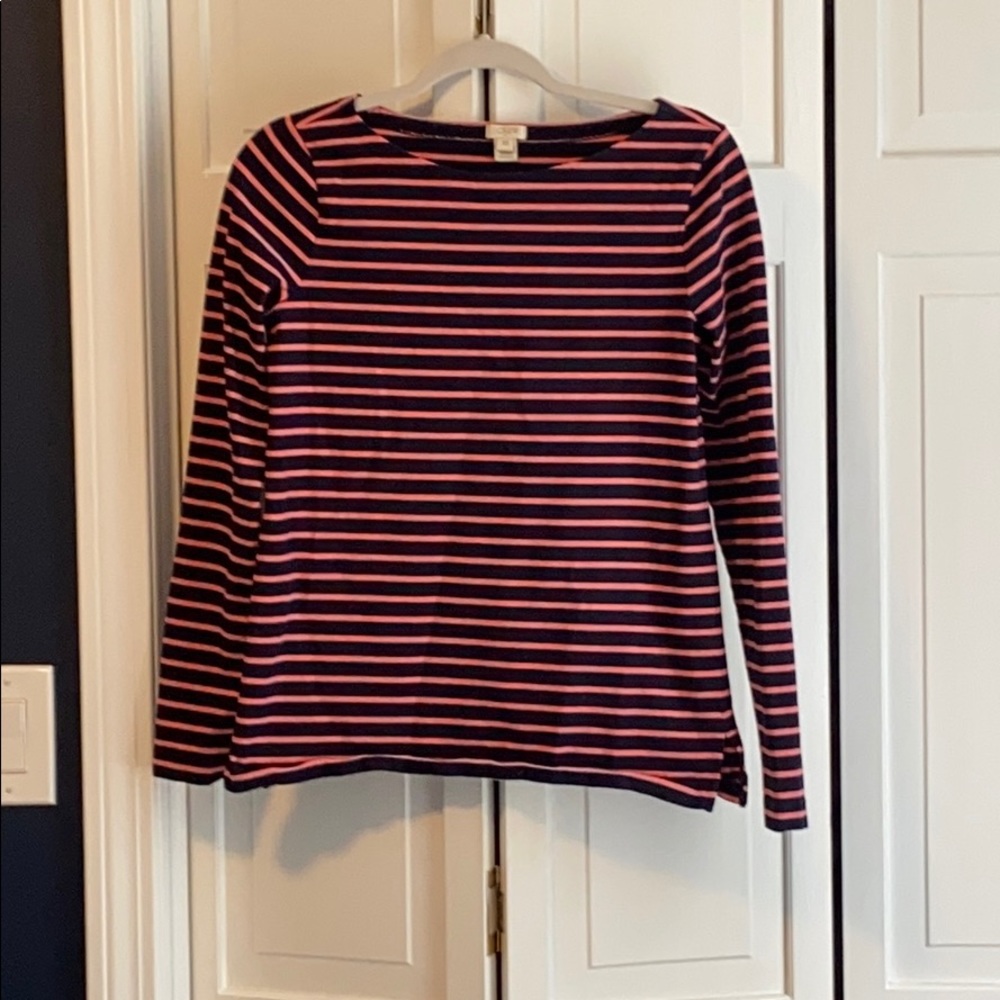 J Crew Striped Boatneck Tee